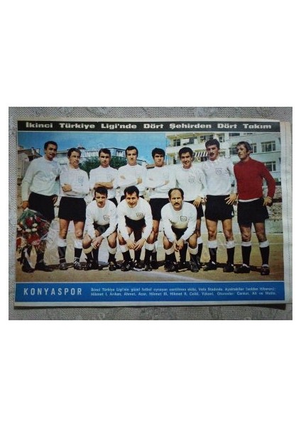 1967 Konyaspor Futbol Takımı Hayat Dergisi Orta Boy Poster 24X16 cm