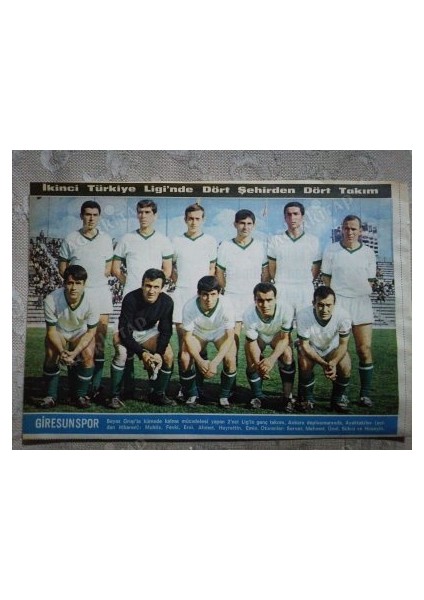 1967 Giresunspor  Futbol Takımı  Hayat Dergisi Orta Boy Poster  24X16 cm