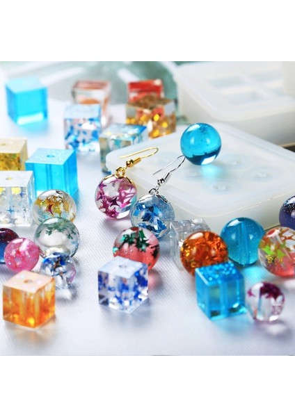 10 Adet - Yuvarlak Boncuk Tesbih Reçine Silikon Kalıbı -16 mm 249 modelleri