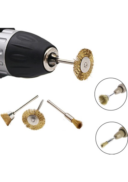 Mini Gravür Makineleri Için Prinç Tel Fırça Seti 10 Parçalı