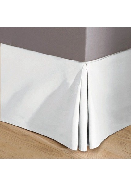 Düz Beyaz Keten Baza Eteği