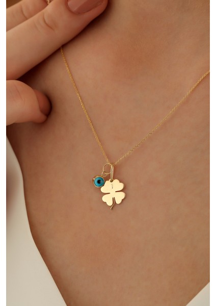 14 Ayar Altın Forze Zincir Yonca Göz Kolye fiyatları