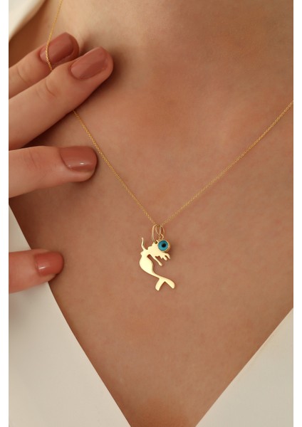 14 Ayar Altın Forze Zincir Deniz Kızı Göz Kolye fiyatları