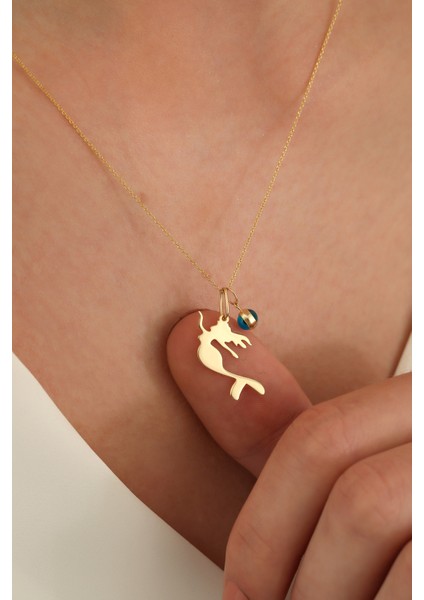 14 Ayar Altın Forze Zincir Deniz Kızı Göz Kolye modelleri