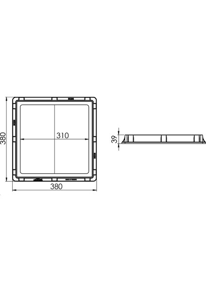 35x35 Rögar Kapağı Çerçeve + Düz Kapak