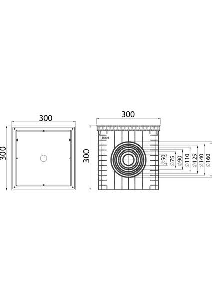 30x30 Rögar Kutusu + Düz Kapak