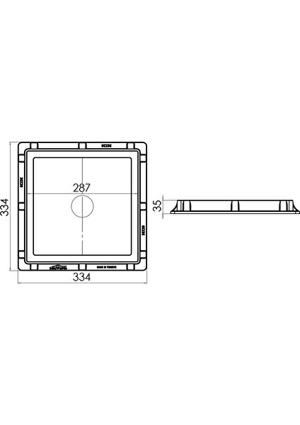 30x30 Rögar Kapağı Çerçeve + Izgaralı Kapak