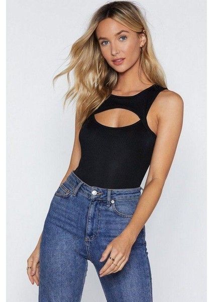 Kadın Kolsuz Göğüs Dekolteli Kaşkorse Bluz