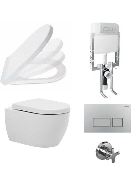 Cerastyle City Rimless Asma Klozet Gömme Rezervuar Tam Set
