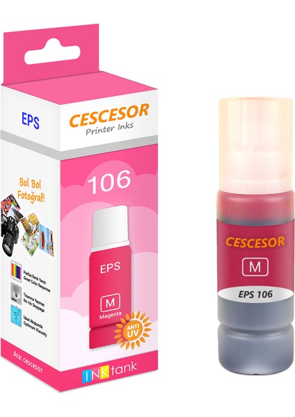 Epson 106 Kırmızı Muadil Mürekkep - 70 ml - Cescesor