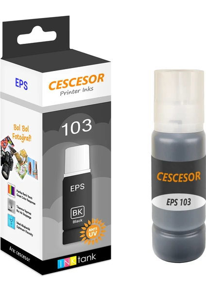 Epson 103 Siyah Muadil Mürekkep - 70 ml - Cescesor