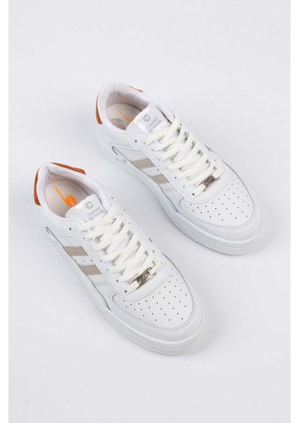 Unisex Garantili Anatomik Hafif Esnek Sağlam Sneaker Spor Ayakkabı CNS.176 Beyaz Oranj fırsatları