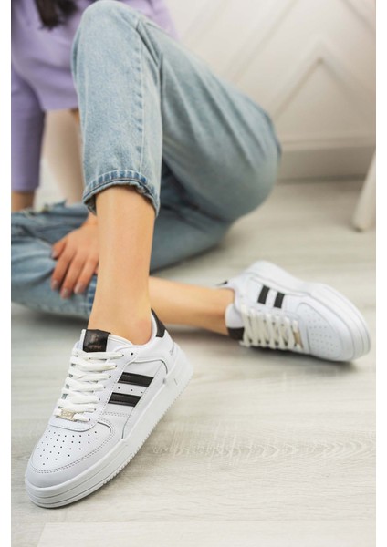 Unisex Garantili Anatomik Hafif Esnek Sağlam Sneaker Spor Ayakkabı CNS.176 Beyaz Siyah fiyatları