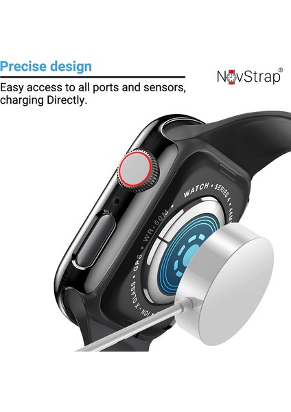 Apple Watch Series 7 41MM Kılıf Ekran ve Kasa Koruyucu 360 Tam Koruma Premium Kapak Sert Pc Metalik indirimleri