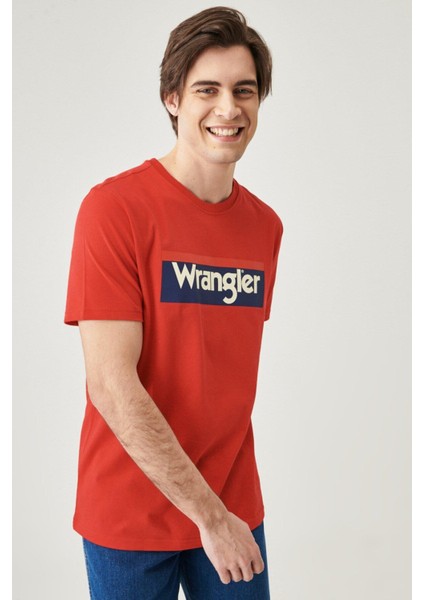 WRANGLER Erkek Regular Fit Normal Kesim %100 Pamuk Bisiklet Yaka Tişört