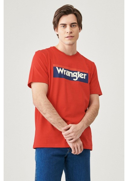 WRANGLER Erkek Regular Fit Normal Kesim %100 Pamuk Bisiklet Yaka Tişört