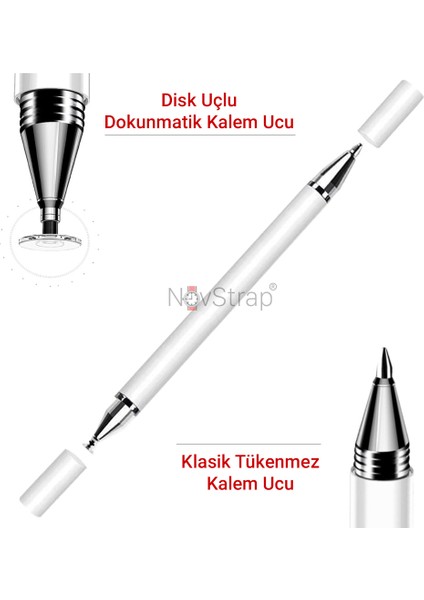 Novstrap Samsung Galaxy Tab A8 X200 / X207 Uyumlu Dokunmatik Kalem Pencil Stylus Çizim Tasarım Kalem