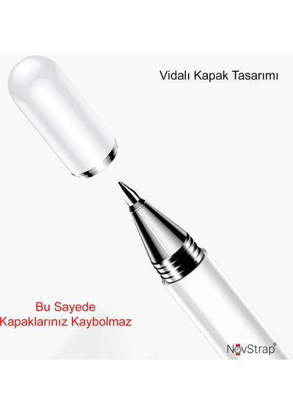 Novstrap Samsung Galaxy Tab A8 X200 / X207 Uyumlu Dokunmatik Kalem Pencil Stylus Çizim Tasarım Kalem