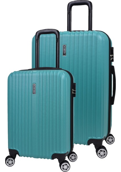 2'li Valiz Seti Büyük Boy - Kabin Boy Turkuaz 1020