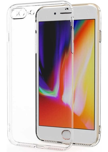 Iphone 8 Plus Kamera Korumalı Süper Silikon Kılıf Kırılmaz Ekran Koruyucu