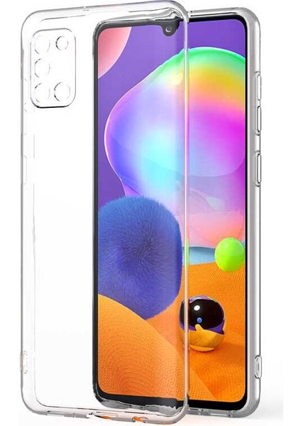 Samsung Galaxy A31 Kamera Korumalı Süper Silikon Kılıf Ekran Koruyucu