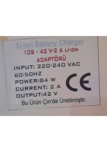 10S 42V-2A. Batarya Adaptörü
