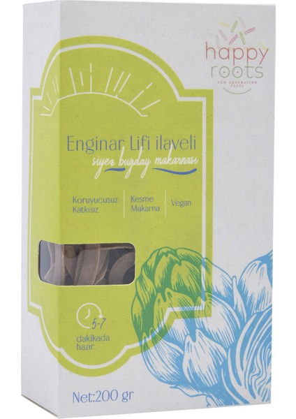 Vegan Siyez Buğdaylı Enginar Lif Ilaveli Makarna, 200 gr