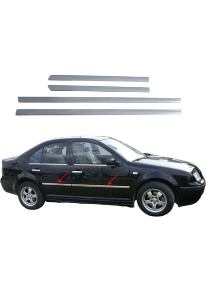 Volkswagen Bora Krom Kapı Çıtası (4prç) 1998-2004 Arası P.çelik