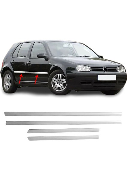 Volkswagen Golf 4 Krom Kapı Çıtası (4prç) 1998-2005 Arası P.çelik