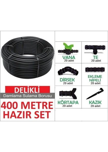 400 Metre 40 cm Aralıklı Kendinden Delikli Damla Sulama Sistemi