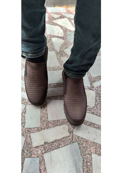 Ayalp Kahverengi Nubuk Deri Bağsız Ayakkabı - Kahverengi - 42 - ST00203-KAHVERENGİ-42