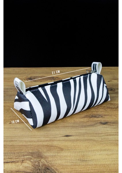 Kalem Kutusu Hayvan Desen Üçgen Tasarım Vegan Deri (Kalemlik & Makyaj Çantası) fırsatları