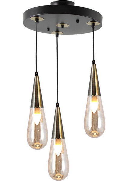 TT023-3Y-SY-ESK Eskitme 3'lü Damla Modeli Yuvarlak Avize