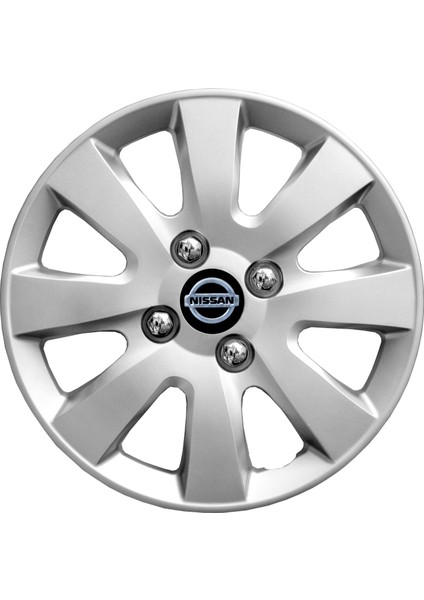 Nissan Micra 14 Inç Jant Kapağı Amblemli Gri 4'lü Takım 137