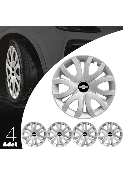 Chevrolet Epica 15 Inç Jant Kapağı Amblemli Gri 4'lü Set 139