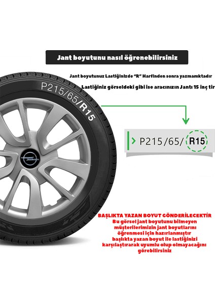 Opel Astra J 15 Inç Jant Kapağı Amblemli Gri 4 Adet 1 Takım 101