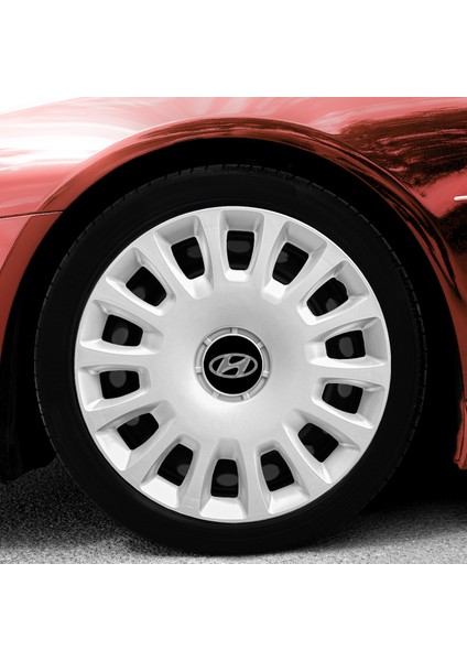 Hyundai Accent Era 14 Inç Jant Kapağı Amblemli Gri 4'lü Takım 144