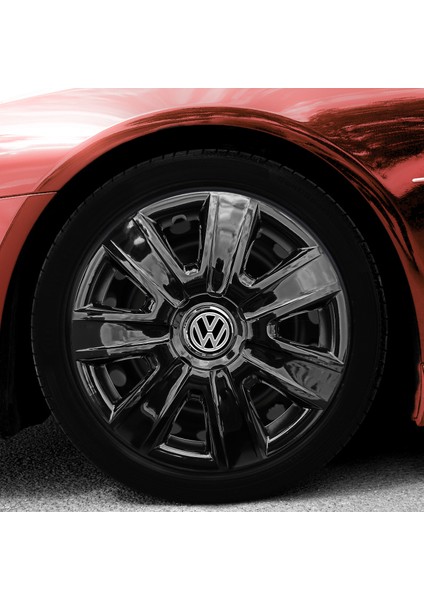 Volkswagen Polo 13 Inç Uyumlu Jant Kapağı Amblemli Piano Black 4 Adet 1 Takım 204