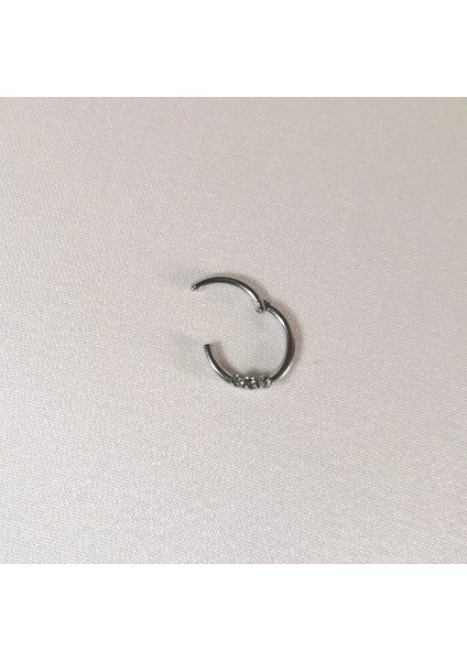 Cerrahi Çelik Üç Taşlı Piercing- Halka Çap 8 Mm- 1 Adet fiyatları