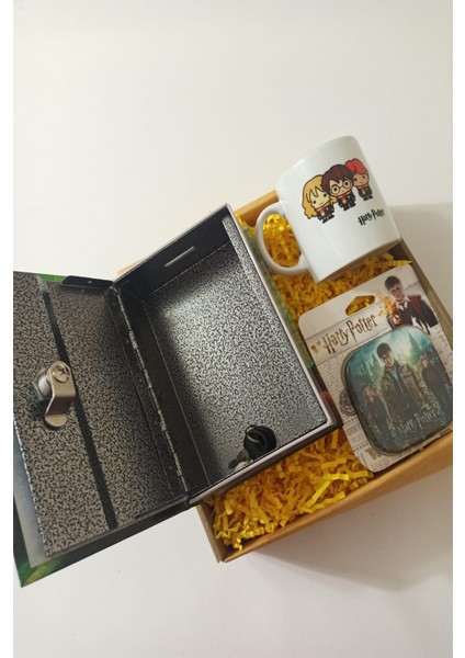 Harry Potter Kitap Görünümlü Kilitlenebilir Gizli Kasa, Kupa, Bardak Altlığı Hediye Seti fiyatları