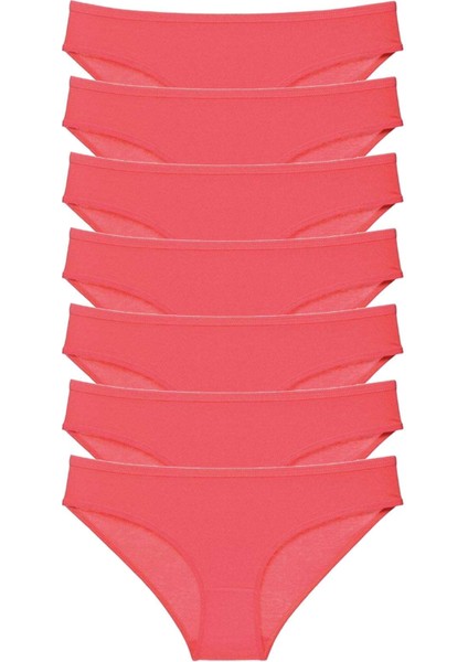 7 Adet Süper Eko Set Likralı Kadın Slip Külot Fuşya