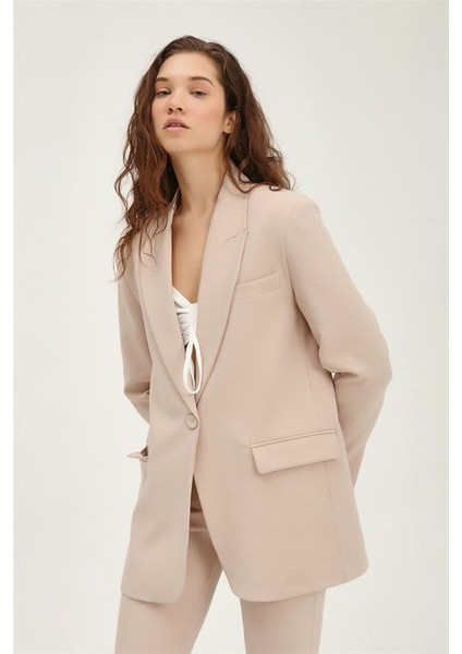 Kadın Ekru Blazer Ceket