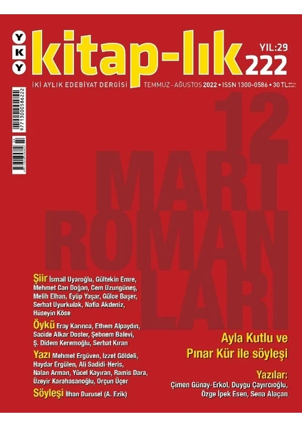 Kitap-lık 222 Temmuz – Ağustos 2022