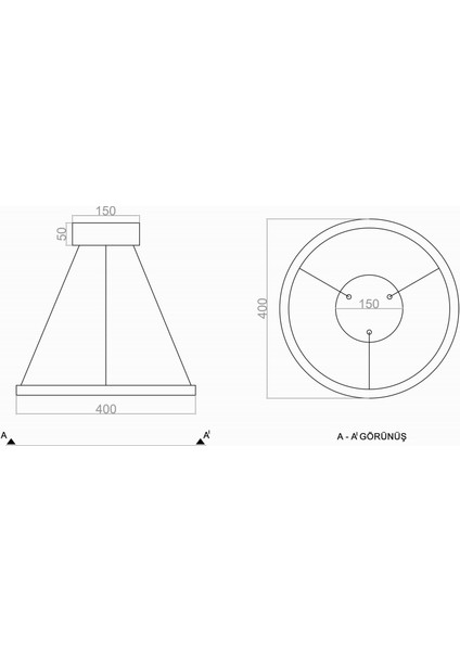 TRA30041A Eco 40 cm LED Avize Sarkıt Cırkel - Işık Rengi 4000K Doğal Beyaz modelleri