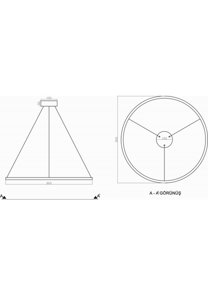 TRA30041C Eco 80 cm LED Avize Sarkıt Cırkel - Işık Rengi 4000K Doğal Beyaz modelleri