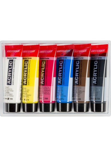: Akrilik Boya Seti : 6 Renk x 20 ml Tüp (Primary Colors)