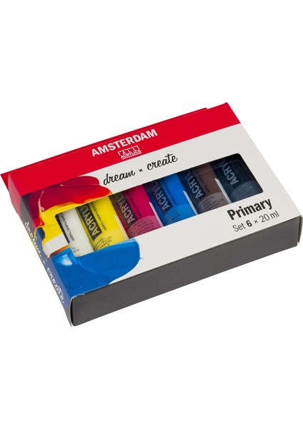 : Akrilik Boya Seti : 6 Renk x 20 ml Tüp (Primary Colors)