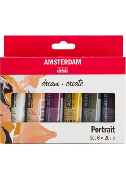 : Akrilik Boya Seti : 6 Renk x 20 ml Tüp (Portrait Colors)