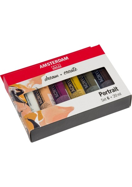 : Akrilik Boya Seti : 6 Renk x 20 ml Tüp (Portrait Colors)