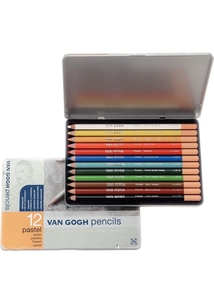: Pastel Boya Kalem Seti : 12 Renk (Metal Kutu)
